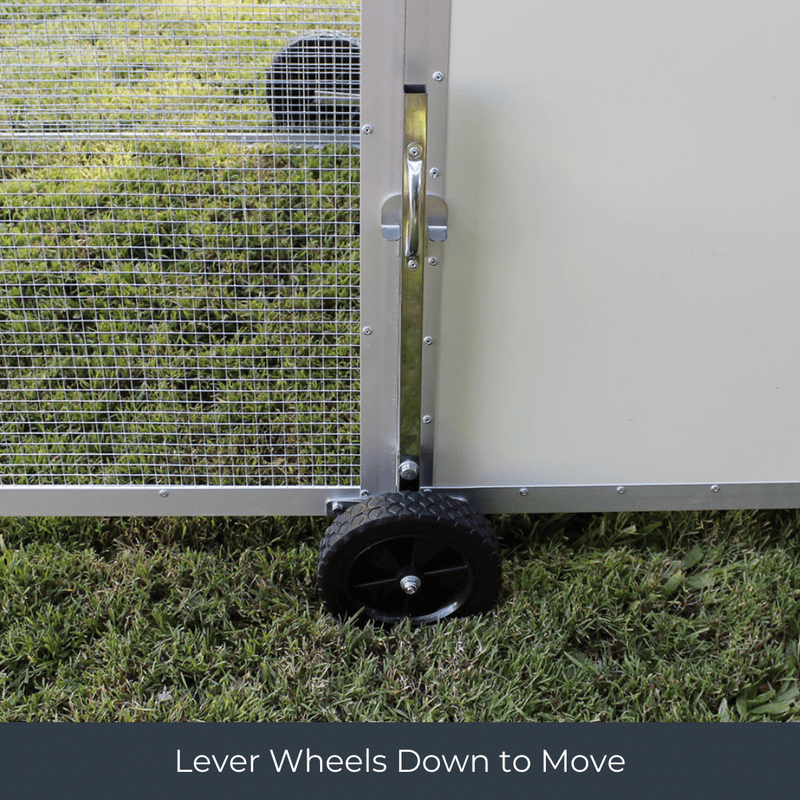 Side-mounted wheels for easy moving